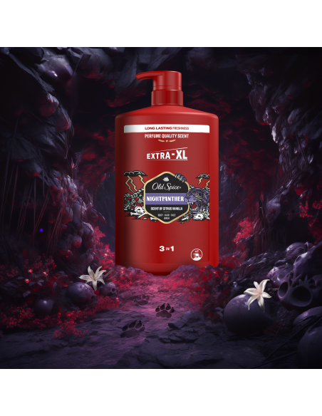 KAST 4 tk! Old Spice Night Panther Meeste Dušigeel Ja Šampoon, 1000ml