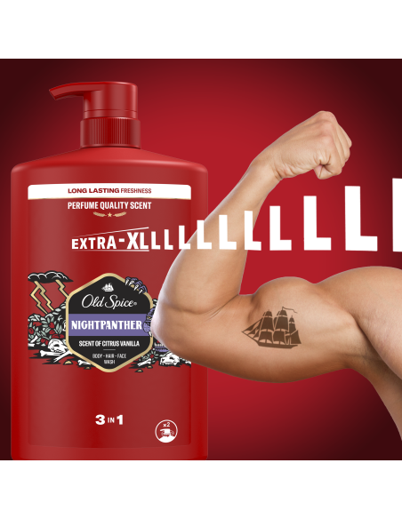 KAST 4 tk! Old Spice Night Panther Meeste Dušigeel Ja Šampoon, 1000ml