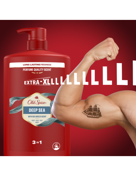 KAST 4 tk! Old Spice Deep Sea Meeste Dušigeel Ja Šampoon, 1000ml