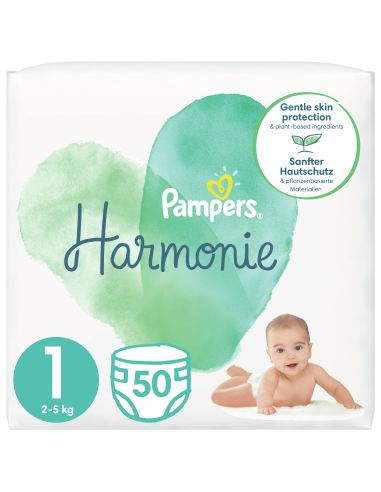 Pampers Harmonie Mähkmed, Suurus 1, 50 Mähet, 2kg-5kg