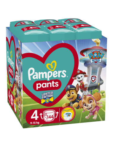 Pampers Pants Paw Patrol Püksmähkmed, Suurus 4, 144 Mähet, 9-15kg