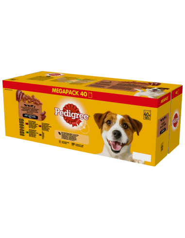 PEDIGREE (40x100g) märgtoit täiskasvanud koertele veise-, pardi- ja lambalihaga kastmes