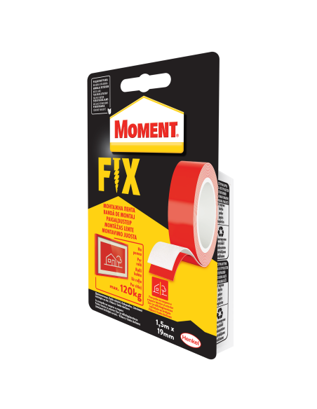 KAST 12 tk! Fix kahepoolne teip 1,5m 120kg rull