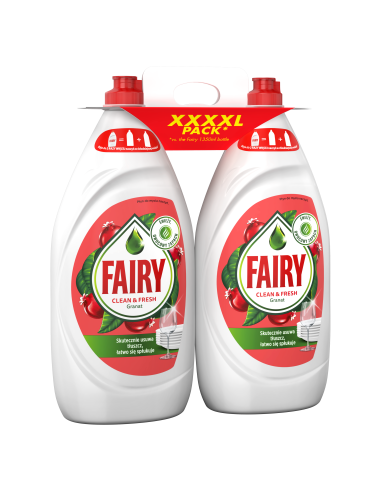 KAST 4 tk! Fairy Nõudepesuvahend Clean & Fresh Pomegranate & Honeysuckle 2700 ml