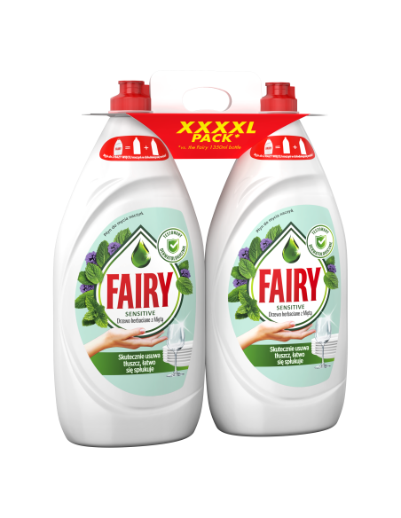 KAST 4 tk! Fairy Nõudepesuvahend Tea Tree & Mint 2700 ml