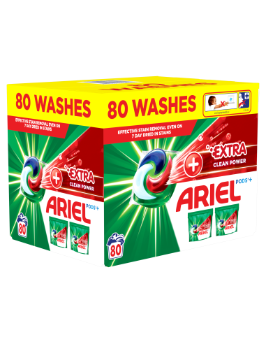 Ariel All-in-1 PODS +Extra Clean Power Pesukapslid, 80 Pesukorda