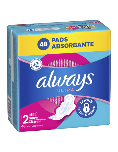 KAST 4 tk! Always Ultra Size 2 Päeva Hügieenisidemed Tiibadega, Long, 48 tk