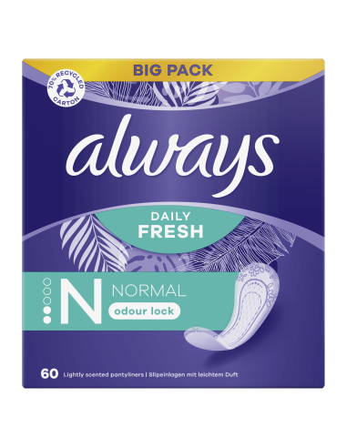 Always Daily Fresh Normal pesukaitsmed, 60 tk