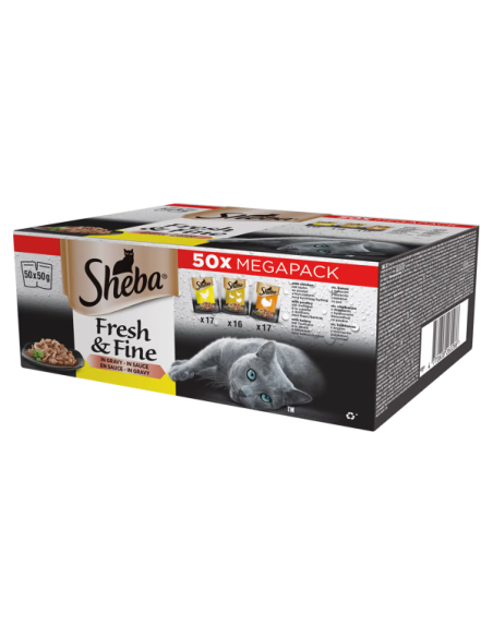 SHEBA Fresh&Fine Mix linnuliha maitsed (50x50g)