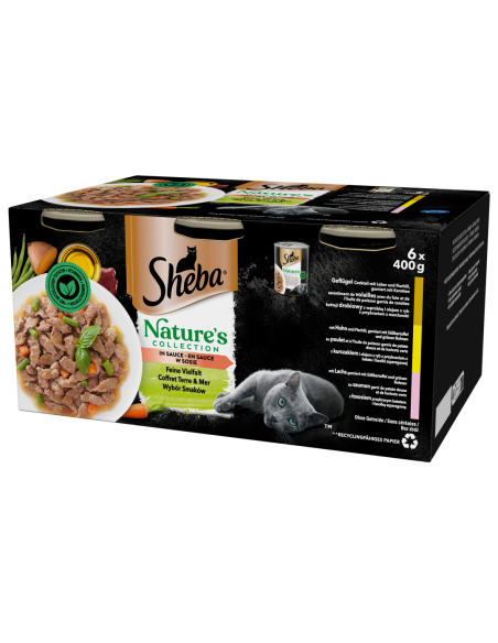 SHEBA Maitsevalik Kastmes Konserv (6x400g) Nature's Collection Märgtoit Täiskasvanud Kassidele