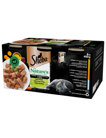 SHEBA Maitsevalik Terriinivormis Konserv (6x400g) Nature's Collection Märgtoit Täiskasvanud Kassidele
