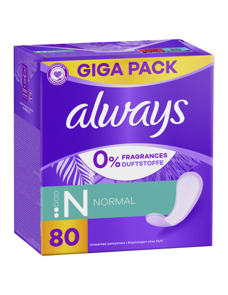 KAST 4 tk! Always Daily Fresh Normal Pesukaitsmed, 0% Lõhna- ja Värvaineid, 80 tk