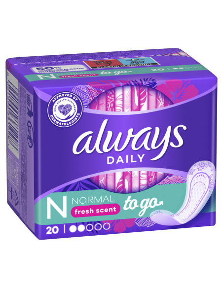 KAST 16 tk! Always Dailies Normal To Go pesukaitsmed, 20 tk