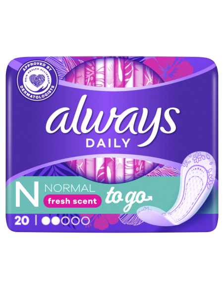 KAST 16 tk! Always Dailies Normal To Go pesukaitsmed, 20 tk