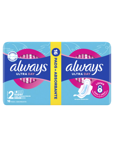 Always Ultra Size 2 hügieenisidemed tiibadega, Long, 16 tk