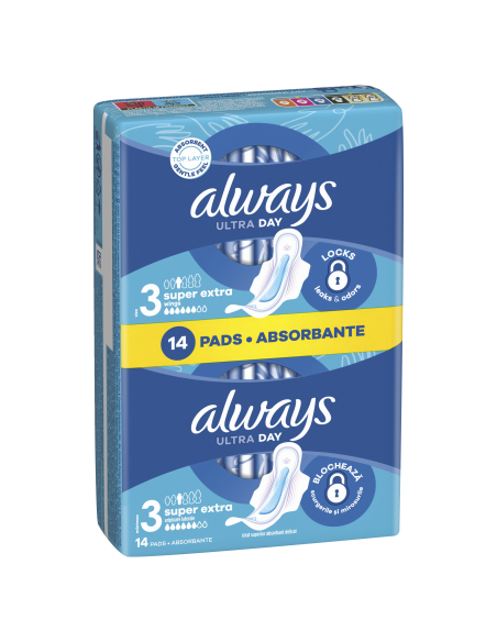 Always Ultra Size 3 hügieenisidemed tiibadega, Day & Night, 14 tk