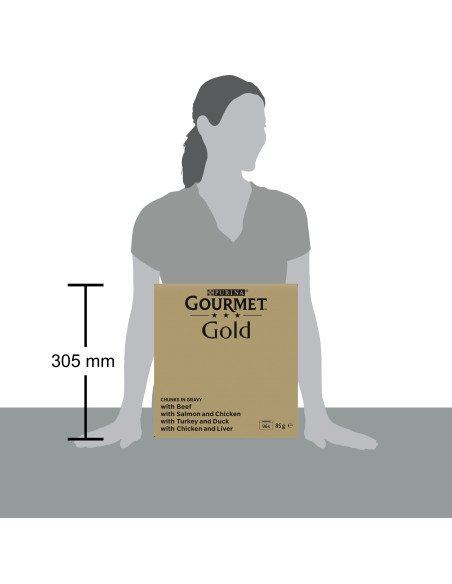 Purina Gourmet Gold kastmes veiseliha, lõhe, kalkun, kana (96x85g)