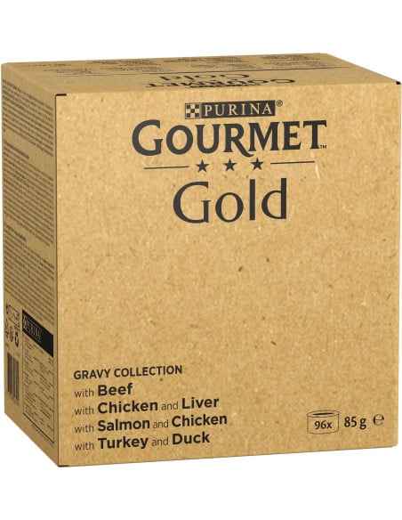 Purina Gourmet Gold kastmes veiseliha, lõhe, kalkun, kana (96x85g)