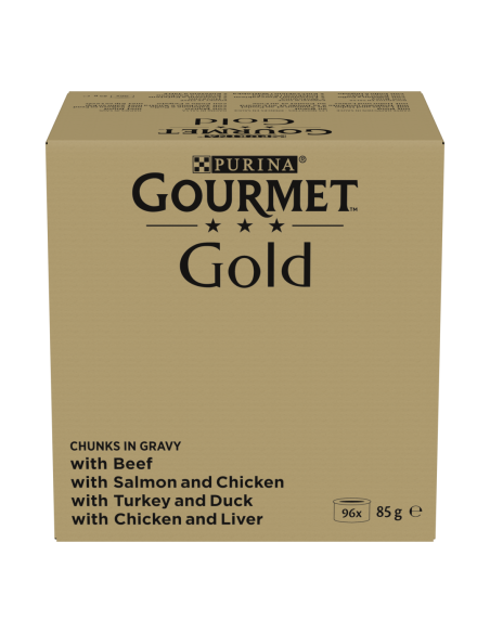 Purina Gourmet Gold kastmes veiseliha, lõhe, kalkun, kana (96x85g)