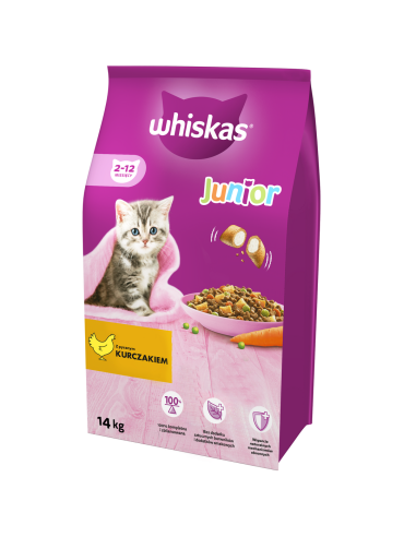 WHISKAS Junior kuivtoit kanaga kassipoegadele 14 kg