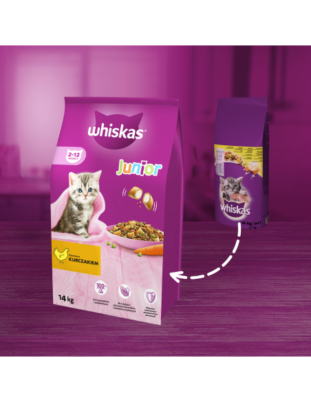 WHISKAS Junior kuivtoit kanaga kassipoegadele 14 kg
