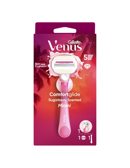 Gillette Venus ComfortGlide Sugarberry Miami raseerija + varutera 1 tk
