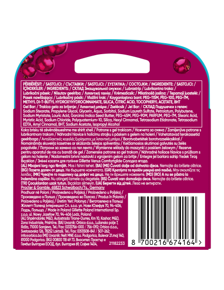 Gillette Venus ComfortGlide Sugarberry Miami varuterad 3 tk
