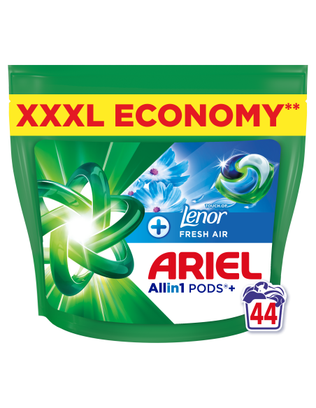 Ariel All-in-1 PODS +Touch of Fresh Air Lenor Pesukapslid, 44 Pesu