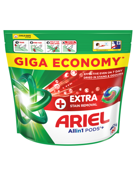 KAST 2 tk! Ariel All-in-1 PODS +Extra Clean Power Pesukapslid, 60 Pesukorda
