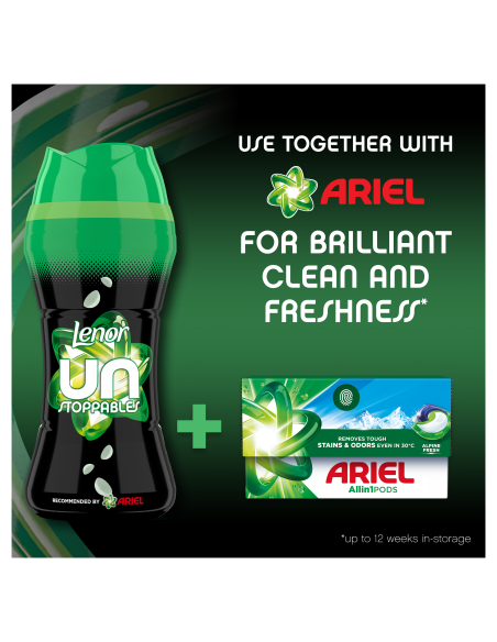 KAST 6 tk! LENOR Lõhnagraanulid Unstoppable Secent of Ariel 495 g (41 Pesukorda)