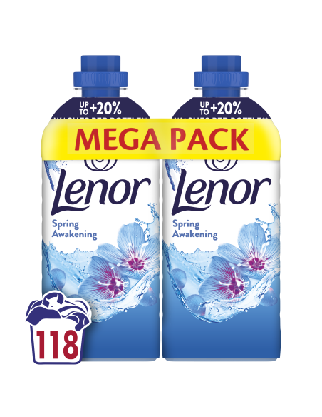 KAST 4 tk! LENOR Pesuloputusvahend Spring Awakening 2 x 1.239 L (118 Pesukorda)