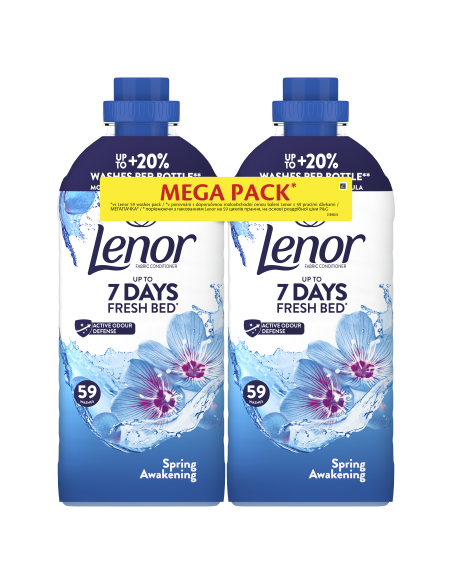 KAST 4 tk! LENOR Pesuloputusvahend Spring Awakening 2 x 1.239 L (118 Pesukorda)