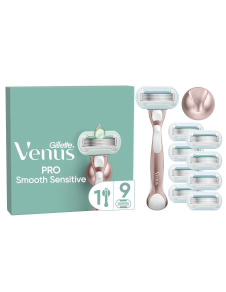 Gillette Venus Deluxe Smooth Sensitive Rosegold raseerija + 9 tera