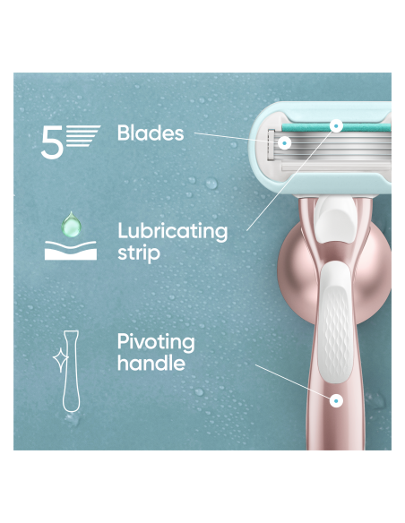 Gillette Venus Deluxe Smooth Sensitive Rosegold raseerija + 9 tera