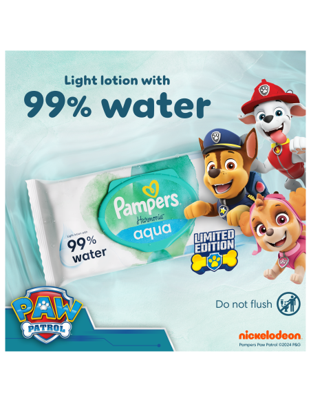 Pampers Harmonie Aqua Baby Niisked Beebisalvrätid, 15 Pakki, 720 Salvrätti