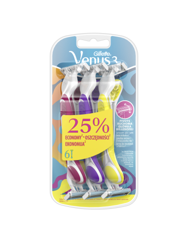 Gillette Venus3 Naiste Ühekordsed Raseerijad, 6 Tk Pakis