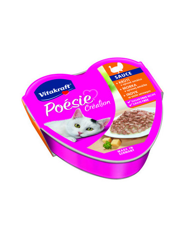 Vitakraft Poesie südamekujuline kassikonserv kalkunilihaga juustukastmes 85g