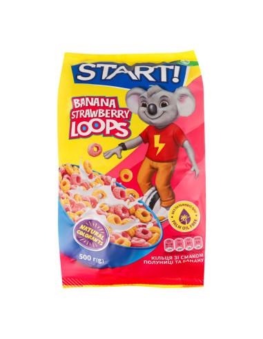 Start! Banaani- ja maasikamaitselised rõngad 500g