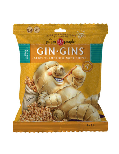 KAST 12 tk! GIN GINS Kurkumi-ingveri närimiskommid 60g