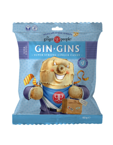 KAST 12 tk! GIN GINS Ingveri närimiskommid Super Strong 60g