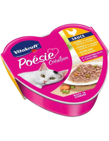 KAST 15 tk! Vitakraft Poesie süda kassikons.kana ja köögivilj.kastme.85g