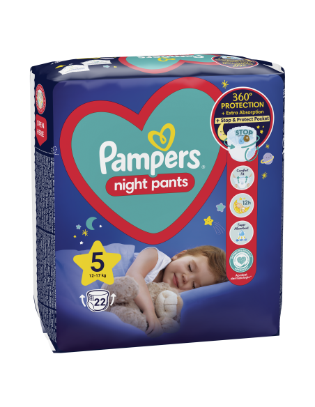 KAST 4 tk! Pampers Night Pants Püksmähkmed, Suurus 5, 22 Mähet, 12-17 kg
