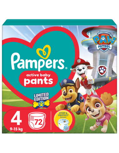 Pampers Pants Paw Patrol Püksmähkmed, Suurus 4, 72 Mähet, 9-15 kg