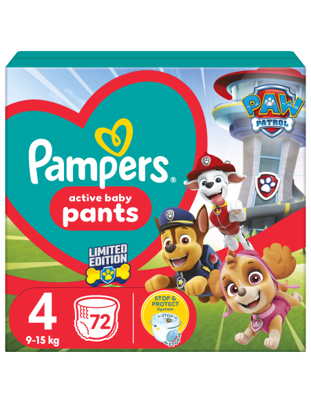 Pampers Pants Paw Patrol Püksmähkmed, Suurus 4, 72 Mähet, 9-15 kg
