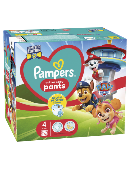 Pampers Pants Paw Patrol Püksmähkmed, Suurus 4, 72 Mähet, 9-15 kg