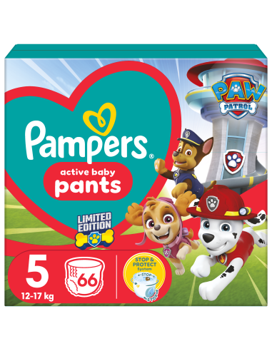 Pampers Pants Paw Patrol Püksmähkmed, Suurus 5, 66 Mähet, 12-17 kg