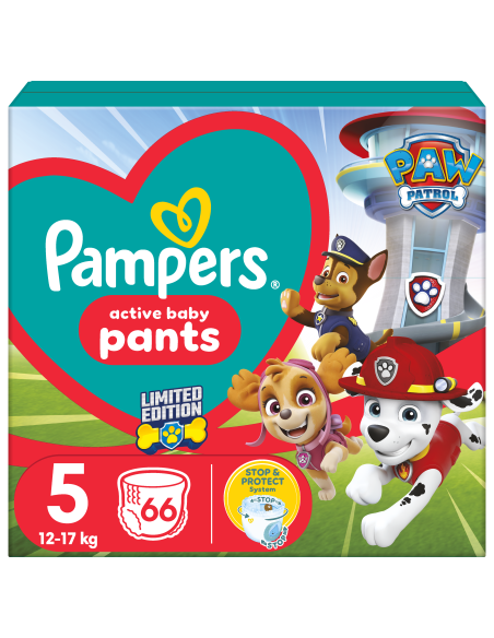 Pampers Pants Paw Patrol Püksmähkmed, Suurus 5, 66 Mähet, 12-17 kg