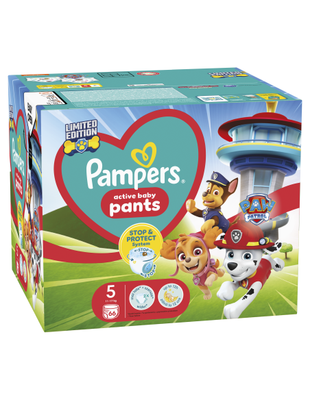 Pampers Pants Paw Patrol Püksmähkmed, Suurus 5, 66 Mähet, 12-17 kg