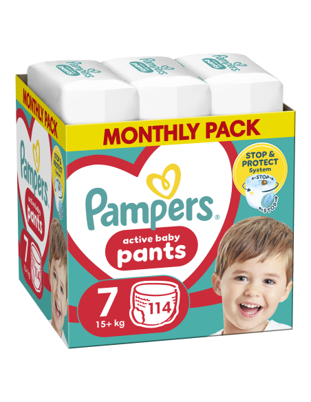 Pampers Pants Püksmähkmed, Suurus 7, 114 Mähet, 15+ kg