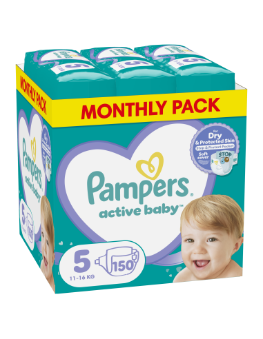 Pampers Active Baby Mähkmed, Suurus 5, 150 Mähet, 11-16 kg